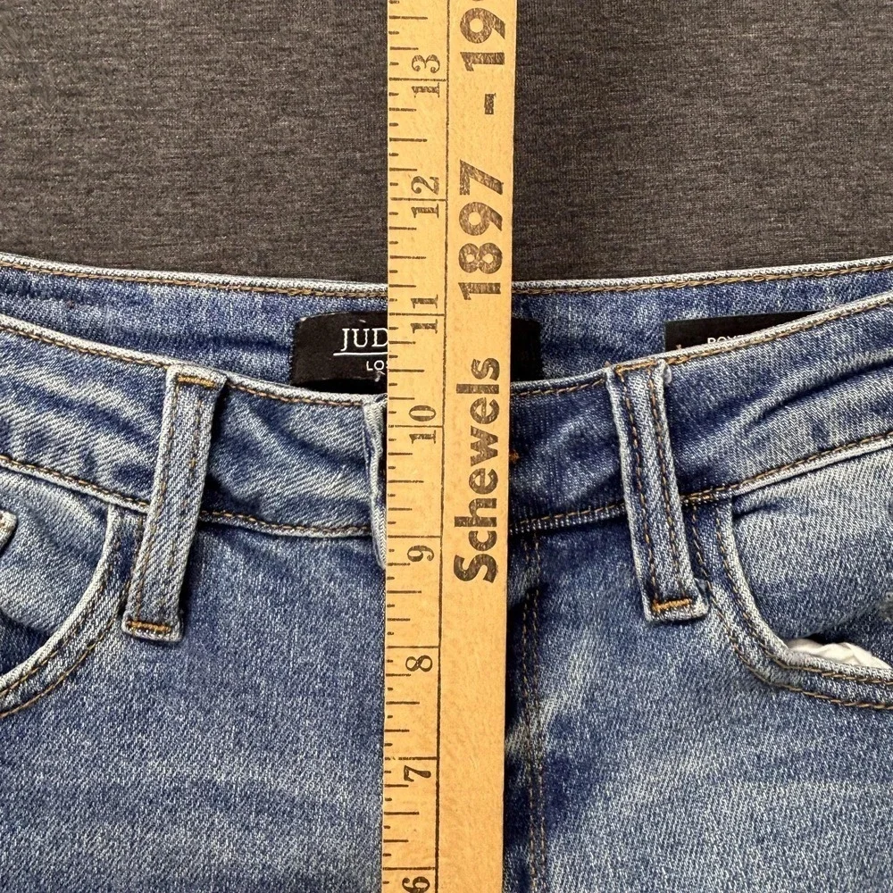 Judy‎ Blue Jeans Womens 5/27 28x27 Blue Distressed Boyfriend High Rise Stretch